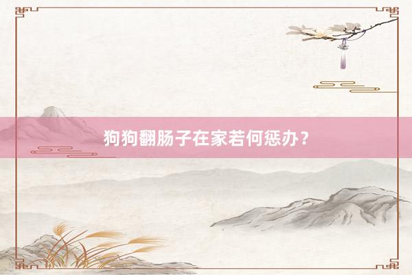 狗狗翻肠子在家若何惩办？